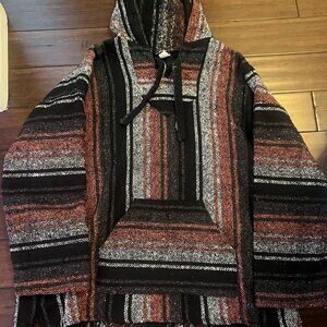 EARTHBOUND Men's Striped Sweater - Black, Red, and Gray